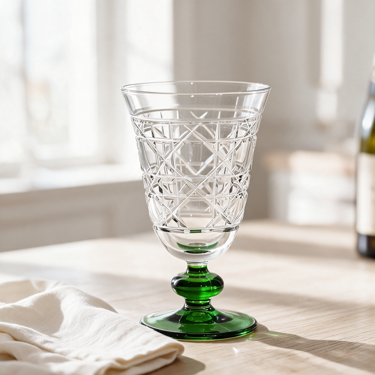 Gloria Hybrid Cut Crystal Wine Goblet