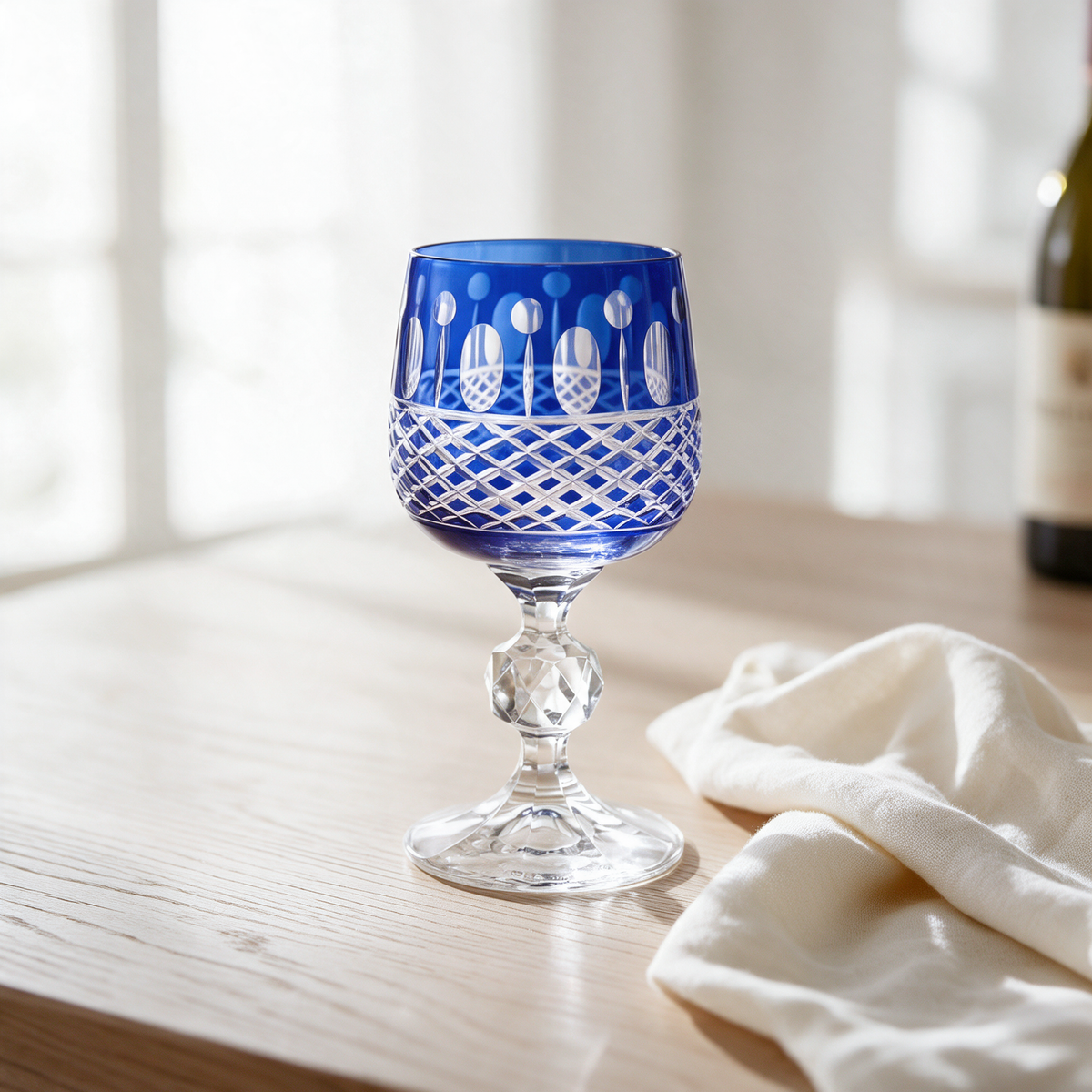 Ophelia Cut Crystal Wine Goblet