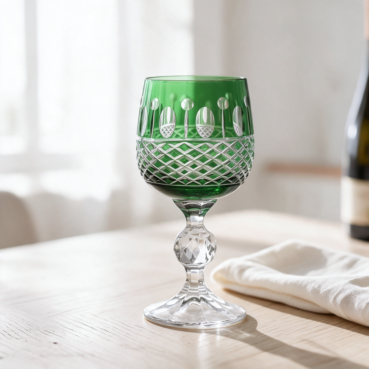 Ophelia Cut Crystal Wine Goblet