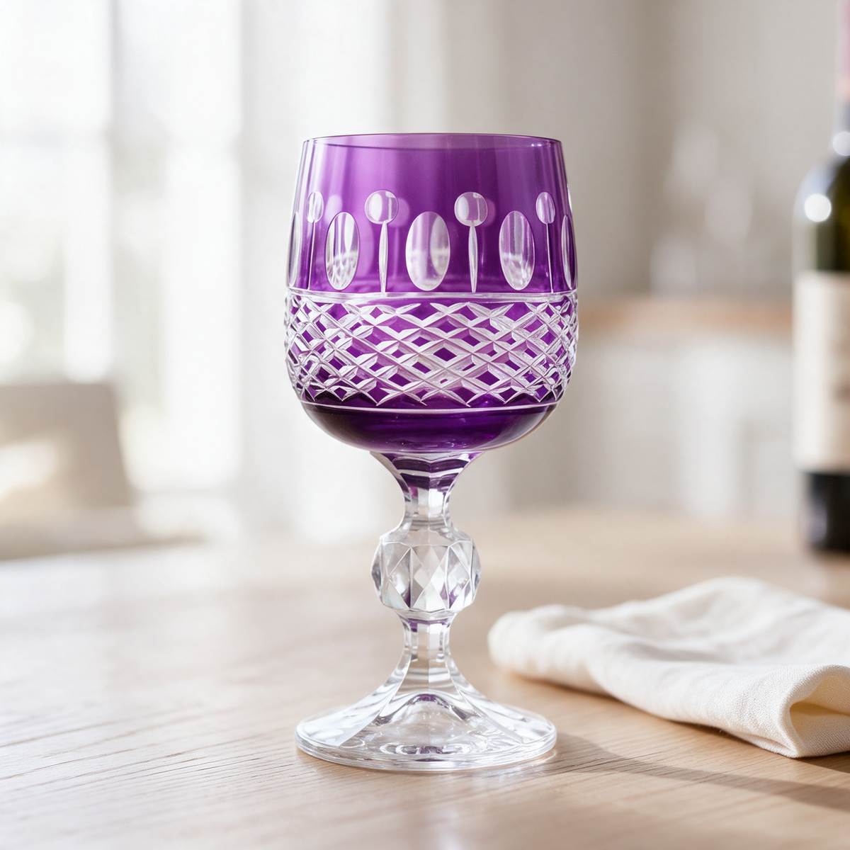 Ophelia Cut Crystal Wine Goblet