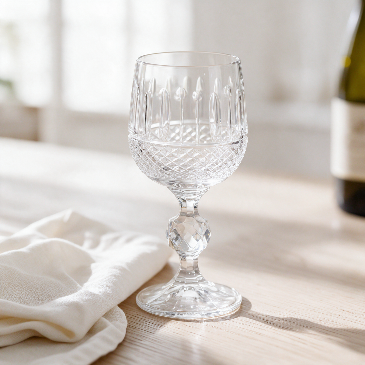 Ophelia Cut Crystal Wine Goblet