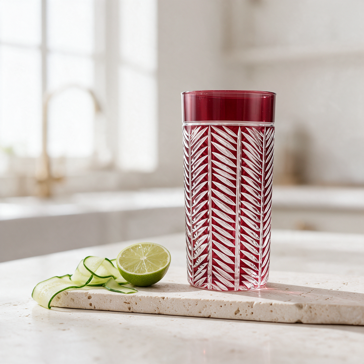 Lanza Cut Crystal Highball Glass - Margerie Crystal USA