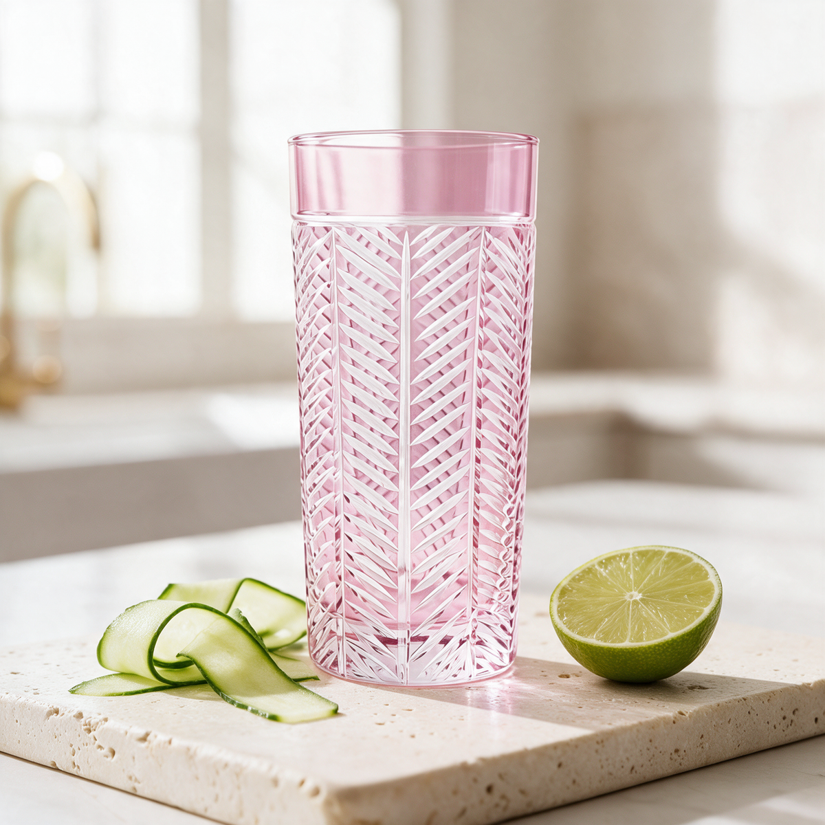 Lanza Cut Crystal Highball Glass - Margerie Crystal USA
