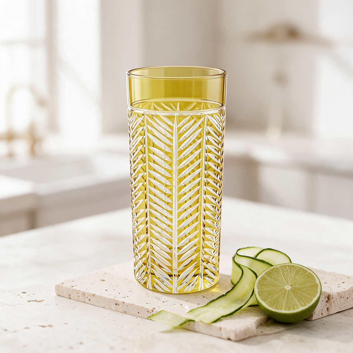 Lanza Cut Crystal Highball Glass - Margerie Crystal USA