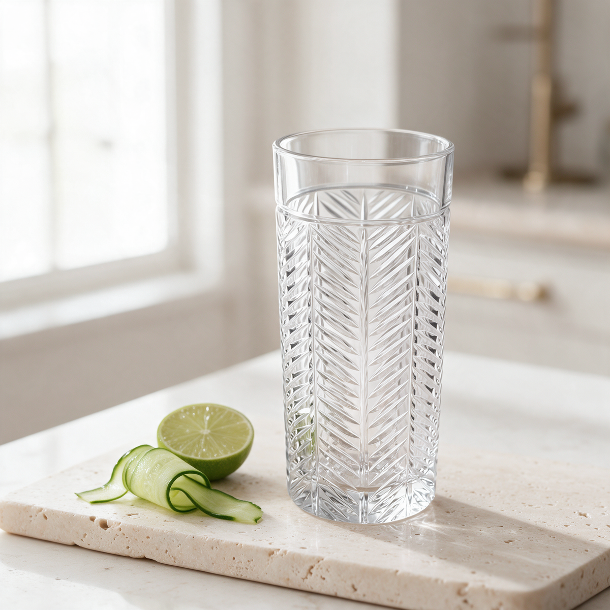 Lanza Cut Crystal Highball Glass - Margerie Crystal USA