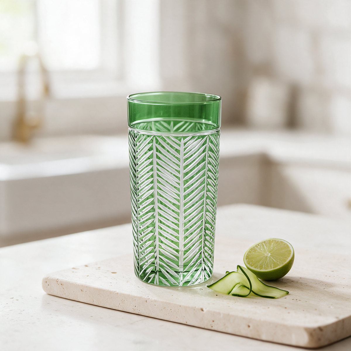 Lanza Cut Crystal Highball Glass - Margerie Crystal USA