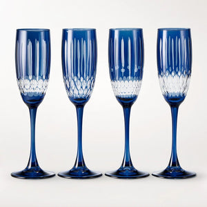 Wilshire Jewel Cut Champagne Flutes, Set Of 4