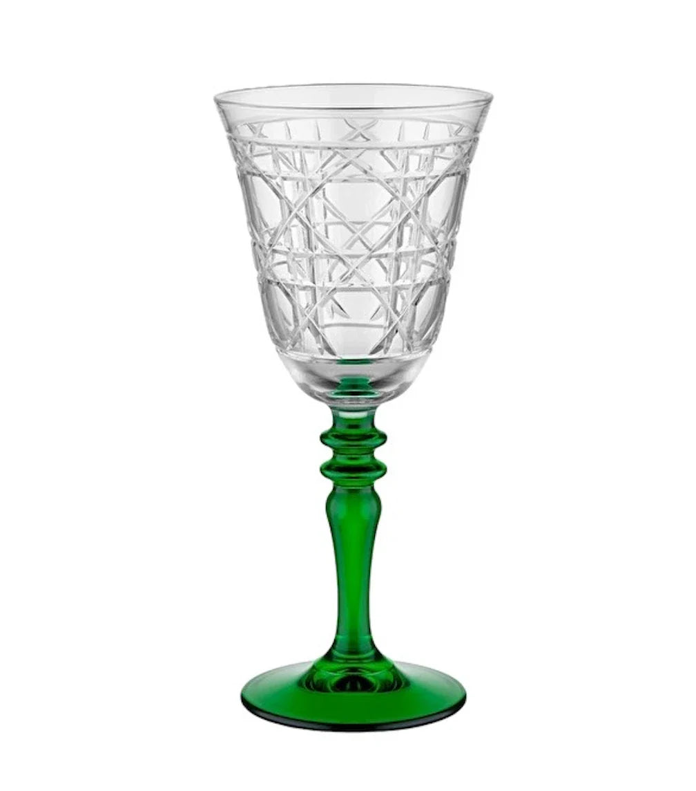 Gloria Hybrid Cut Crystal Wine Glasses - Set Of 2 - Margerie Crystal USA