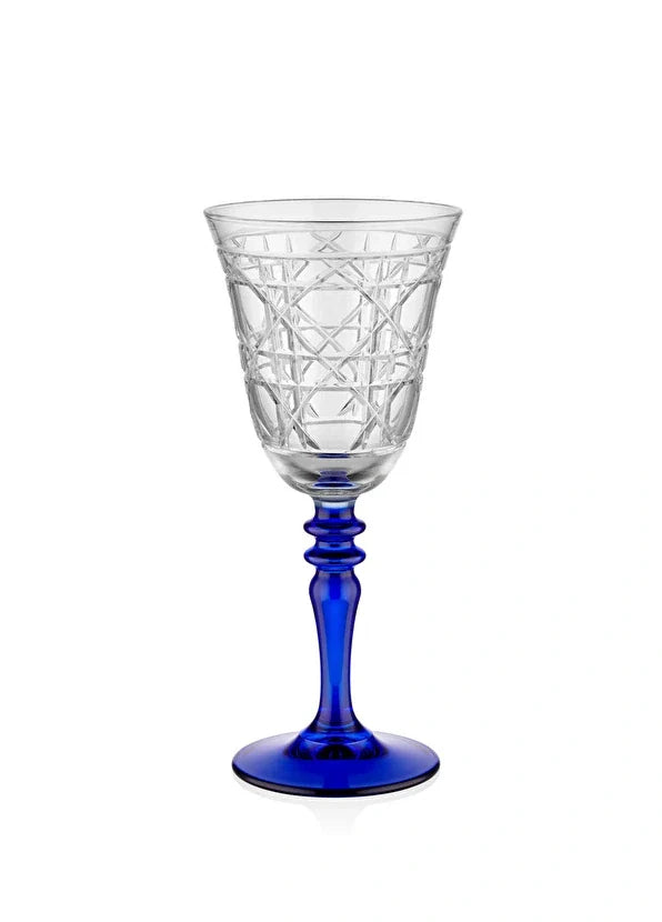 Gloria Hybrid Cut Crystal Wine Glasses - Set Of 2 - Margerie Crystal USA