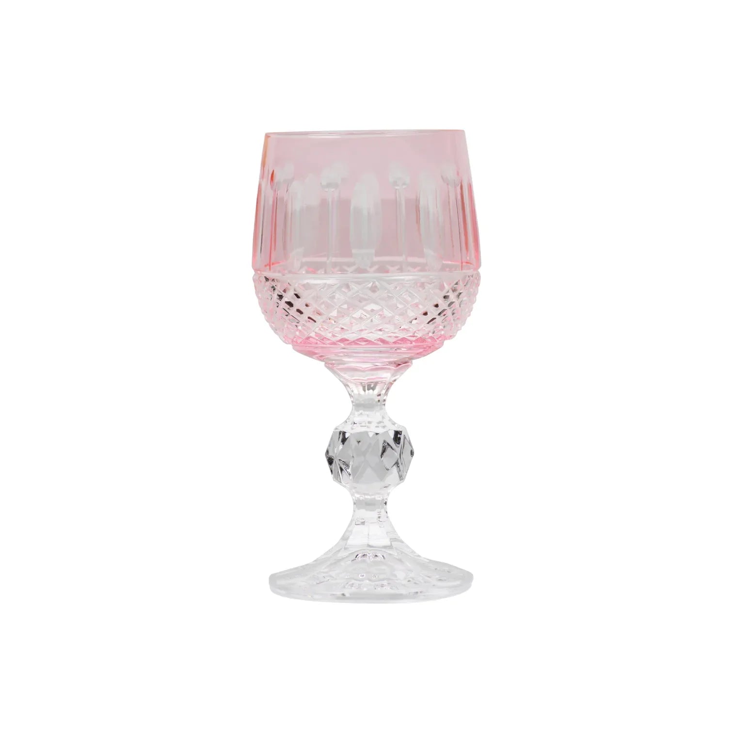 Ophelia Cut Crystal Wine Goblet - Set Of 2 - Margerie Crystal USA
