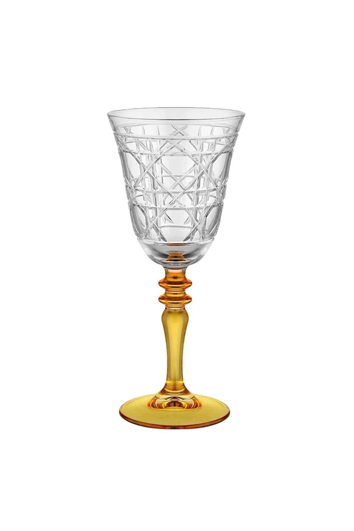 Gloria Hybrid Cut Crystal Wine Glasses - Set Of 2 - Margerie Crystal USA