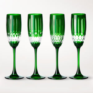 Wilshire Jewel Cut Champagne Flutes, Set Of 4