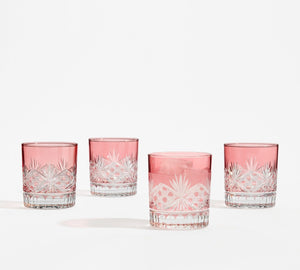Antique Cut Double Old Fashioned Glasses