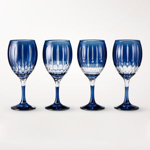 Wilshire Jewel Cut Mixed Wine Glasses, Set of 4