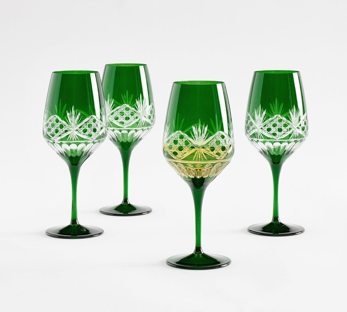 Antique Cut Wine Stem Glasses