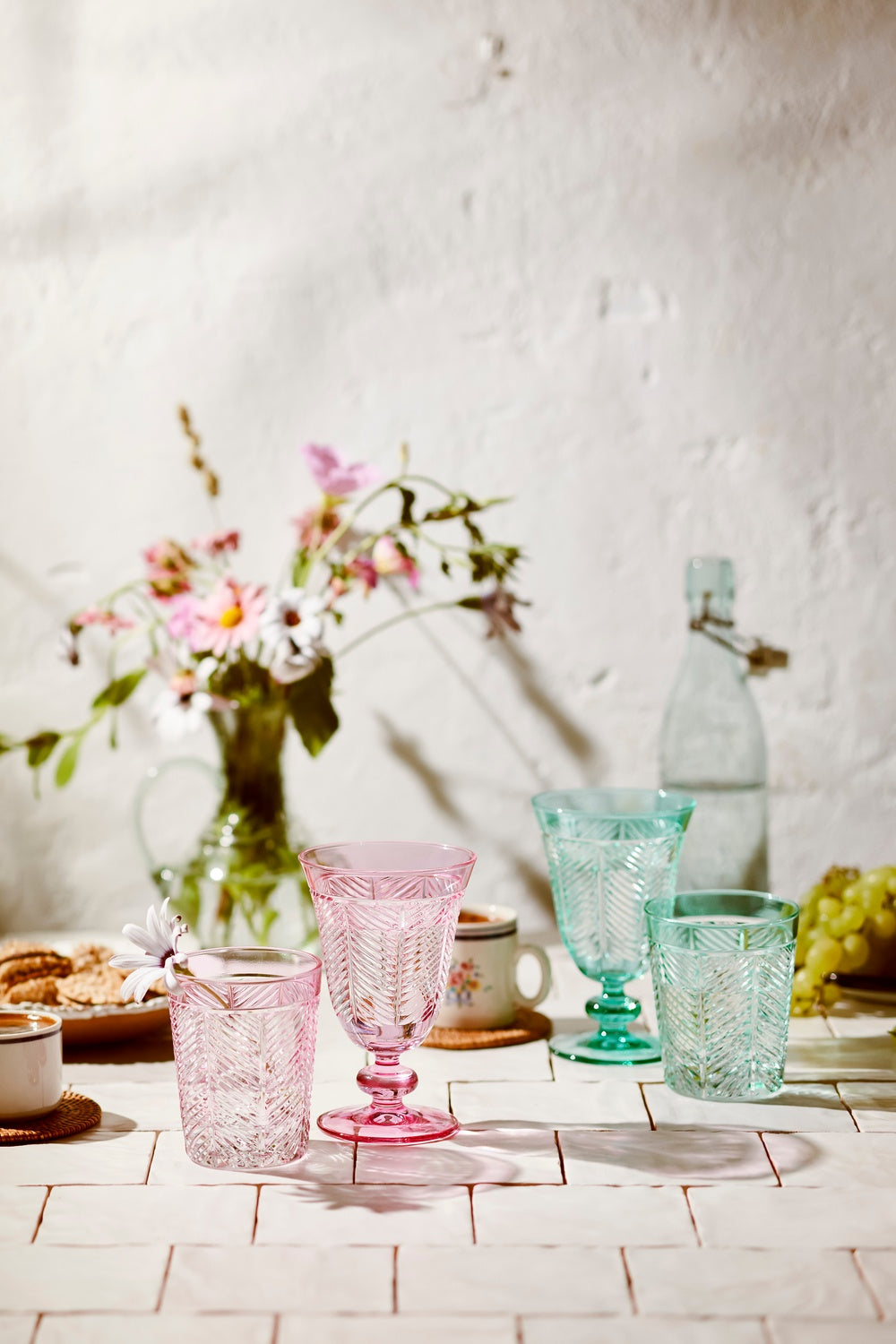 Lanza Cut Crystal Wine Goblet - Set Of 2 - Margerie Crystal USA